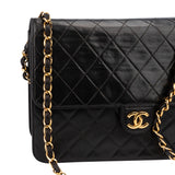 Chanel Quilted Lambskin 24K Gold Single Flap Shoulder Bag