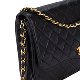 Chanel Quilted Lambskin 24k Gold Single Flap Crossbody Bag