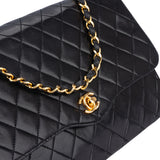 Chanel Quilted Lambskin 24k Gold Single Flap Crossbody Bag