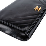 Chanel Patent Leather 24K Gold Single Flap Shoulder Bag