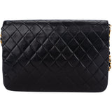 Chanel Quilted Lambskin 24k Gold Single Flap Crossbody Bag