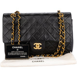 Chanel Quilted Lambskin 24K Gold Medium Double Flap Crossbody Bag