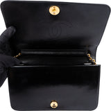 Chanel Patent Leather 24K Gold Single Flap Shoulder Bag