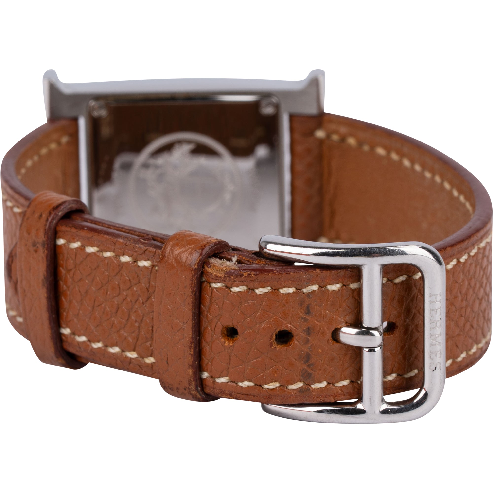 Hermès Silver Tone Heure H HH1.210N Women Watch - vintageandkickz