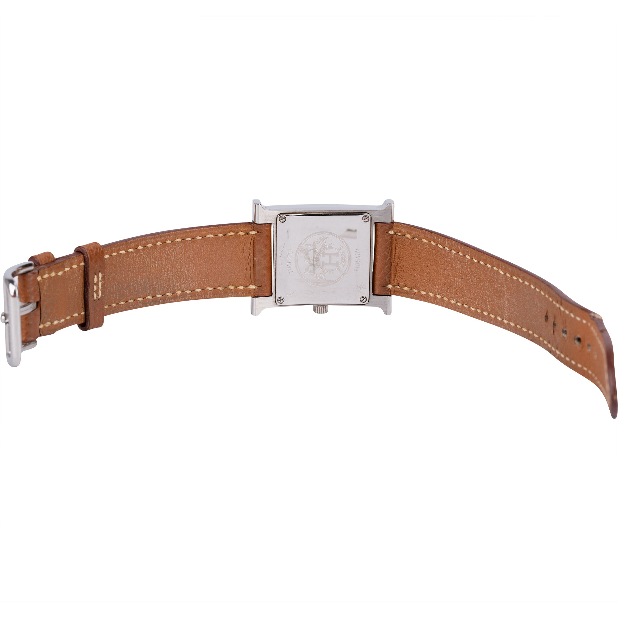 Hermès Silver Tone Heure H HH1.210N Women Watch - vintageandkickz
