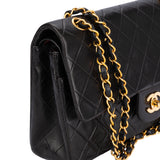 Chanel Quilted Lambskin 24K Gold Medium Double Flap Crossbody Bag