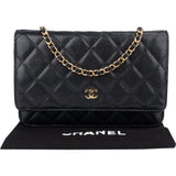 Chanel Quilted Caviar Leather Wallet On Chain Crossbody Bag