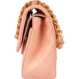 Chanel Quilted Lambskin 24K Gold Small Double Flap Crossbody Bag