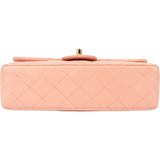 Chanel Quilted Lambskin 24K Gold Small Double Flap Crossbody Bag