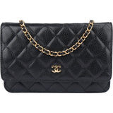 Chanel Quilted Caviar Leather Wallet On Chain Crossbody Bag