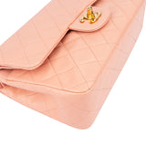 Chanel Quilted Lambskin 24K Gold Small Double Flap Crossbody Bag
