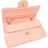 Chanel Quilted Lambskin 24K Gold Small Double Flap Crossbody Bag