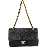 Chanel Quilted Lambskin 24K Gold Medium Double Flap Crossbody Bag