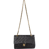 Chanel Quilted Lambskin 24K Gold Medium Double Flap Crossbody Bag