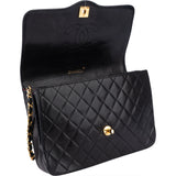 Chanel Quilted Lambskin 24k Gold Single Flap Crossbody Bag