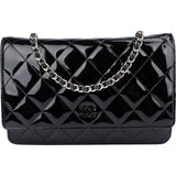 Chanel Quilted Patent Leather Wallet On Chain Crossbody Bag