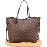 Louis Vuitton Damier Ebene Monogram Neverfull MM Shopper Handbag