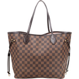 Louis Vuitton Damier Ebene Monogram Neverfull MM Shopper Handbag