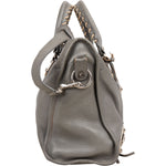 Balenciaga Grey Leather City Handbag - vintageandkickz