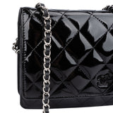 Chanel Quilted Patent Leather Wallet On Chain Crossbody Bag