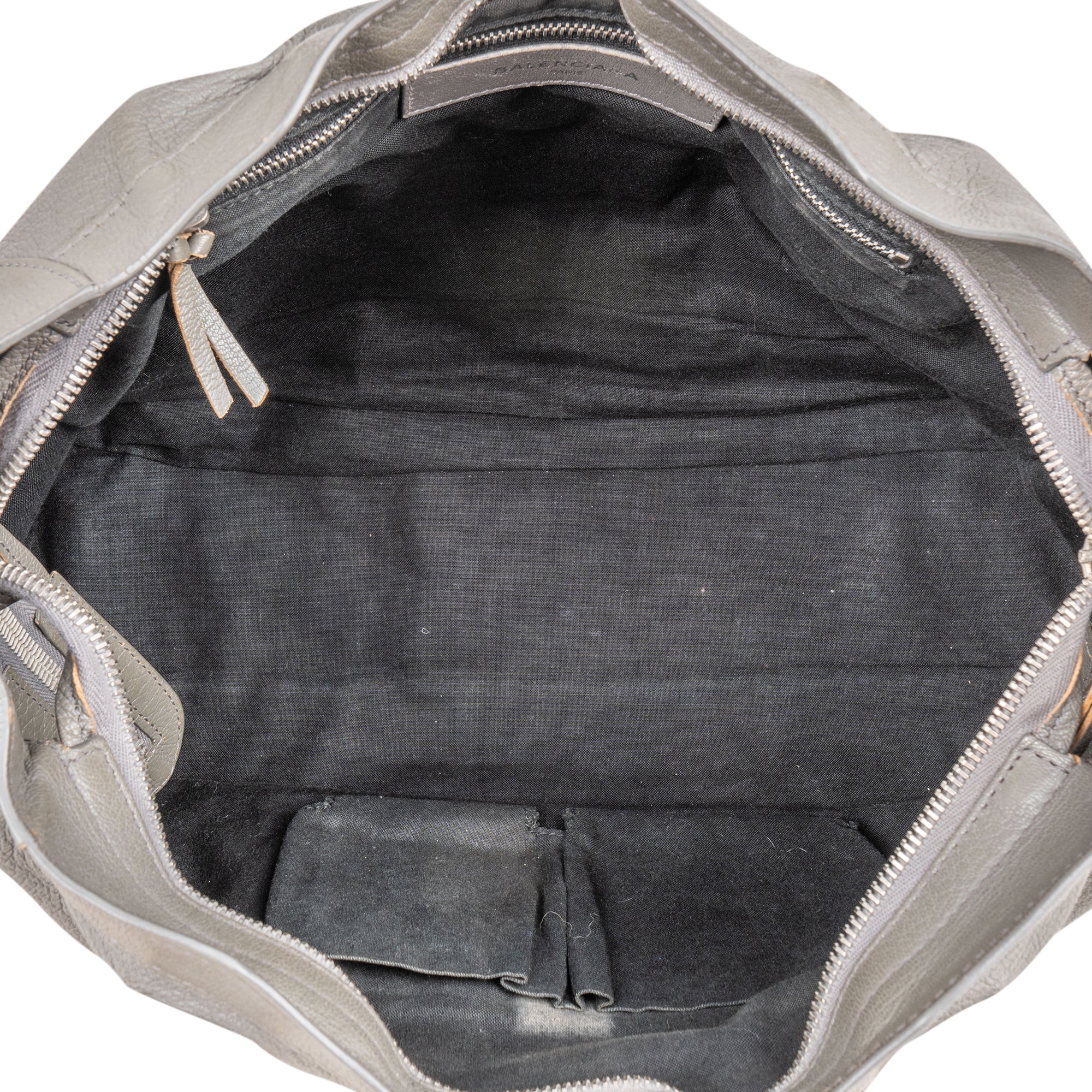 Balenciaga Grey Leather City Handbag - vintageandkickz