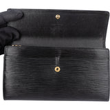 Louis Vuitton Noir Epi Leather Sarah Wallet