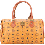 MCM Visetos Monogram Boston Handbag