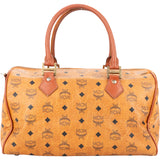MCM Visetos Monogram Boston Handbag