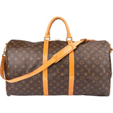 Louis Vuitton Canvas Monogram Keepall 55 Bandouliere