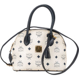 MCM White Visetos Monogram Handbag