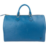 Louis Vuitton Bleu Epi Leather Speedy 35 Handbag