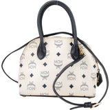 MCM White Visetos Monogram Handbag