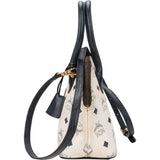 MCM White Visetos Monogram Handbag