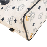 MCM White Visetos Monogram Handbag