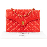 Chanel Quilted Lambskin 24K Gold Single Flap Crossbody Bag