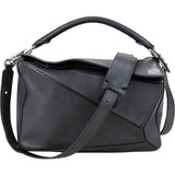 Loewe Black Leather Puzzle Handbag