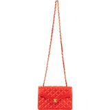 Chanel Quilted Lambskin 24K Gold Single Flap Crossbody Bag