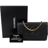 Chanel Caviar Leather CC Wallet On Chain Crossbody Bag