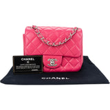Chanel Quilted Lambskin Palladium Square Single Flap Crossbody Bag