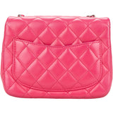 Chanel Quilted Lambskin Palladium Square Single Flap Crossbody Bag
