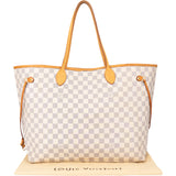 Louis Vuitton Damier Azur Monogram Neverfull GM Shopper Handbag