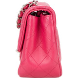 Chanel Quilted Lambskin Palladium Square Single Flap Crossbody Bag
