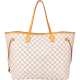 Louis Vuitton Damier Azur Monogram Neverfull GM Shopper Handbag