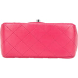 Chanel Quilted Lambskin Palladium Square Single Flap Crossbody Bag
