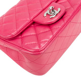 Chanel Quilted Lambskin Palladium Square Single Flap Crossbody Bag
