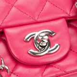 Chanel Quilted Lambskin Palladium Square Single Flap Crossbody Bag