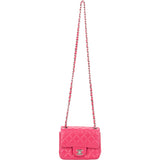 Chanel Quilted Lambskin Palladium Square Single Flap Crossbody Bag