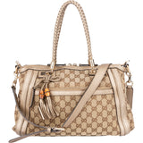 Gucci GG Monogram Bamboo Handbag
