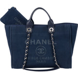 Chanel Bleu Tweed Deauville Handbag