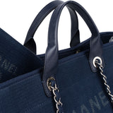 Chanel Bleu Tweed Deauville Handbag